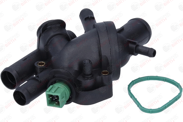 BIRTH 8471: Brida de refrigerante Eje delantero, debajo, con sensor de temperatura, con termostato