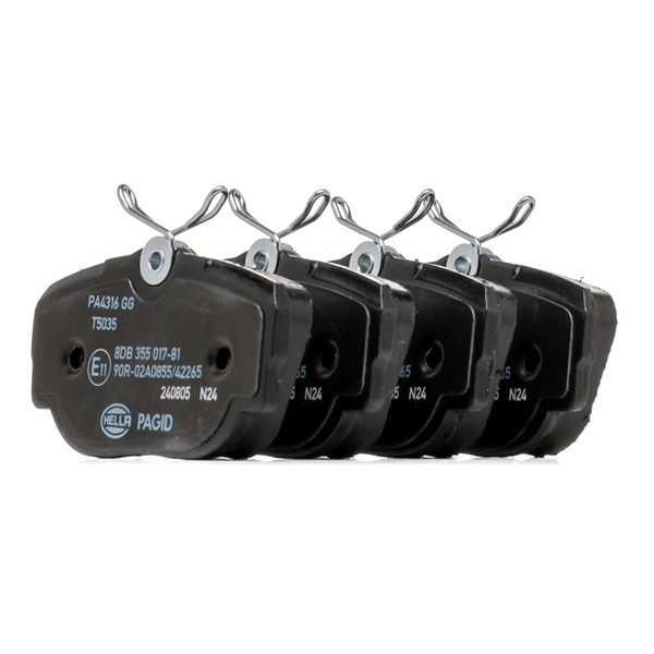 HELLA 8DB 355 017-811: Juego de pastillas de freno con tornillos pinza freno