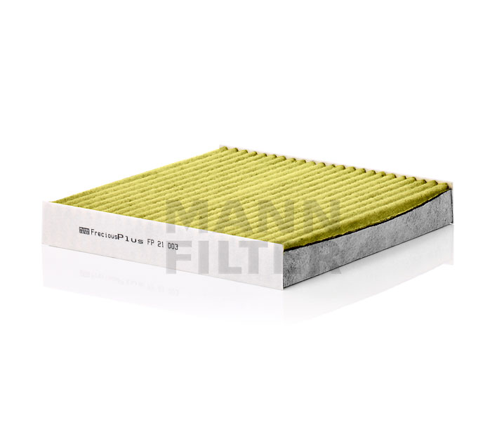 MANN-FILTER FP 21 003: Innenraumfilter Aktivkohlefilter mit Polyphenol, mit antibakterieller Wirkung, Feinstaubfilter (PM 2.5), mit fungizider Wirkung, Aktivkohlefilter, FreciousPlus