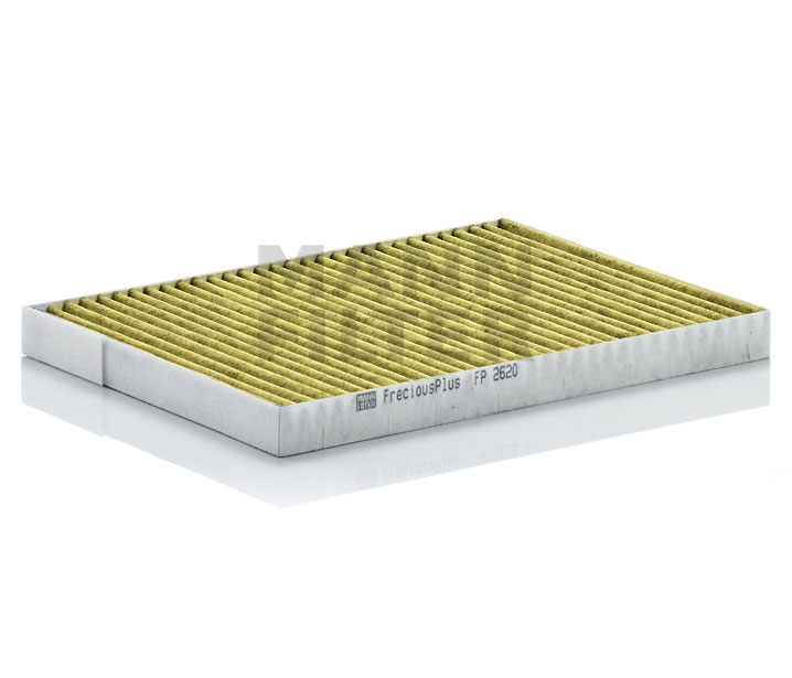 MANN-FILTER FP 2620: Filtrs, Salona telpas gaiss Aktivētās ogles filtrs ar polifenolu, ar antibakteriālu efektu, Smalko daļiņu gaisa filtrs (PM 2.5), ar fungicīdo efektu, Aktivētās ogles filtrs, FreciousPlus