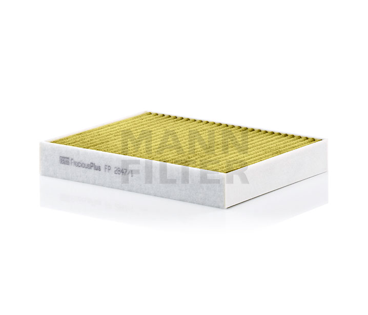 MANN-FILTER FP 2847/1: Filtro abitacolo Filtro carboni attivi con polifenolo, con effetto antibatterico, Filtro per polveri fini (PM 2.5), con azione fungicida, Filtro al carbone attivo, FreciousPlus