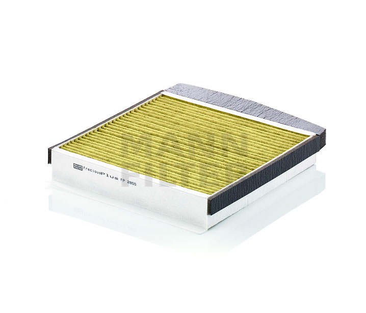 MANN-FILTER FP 2855: Filter vnútorného priestoru Filter aktívneho uhlia s Polyfenolom, s antibakteriálnym účinkom, Filter na jemný prach (PM 2.5), s fungicídnym účinkom, Filter aktívneho uhlia, FreciousPlus