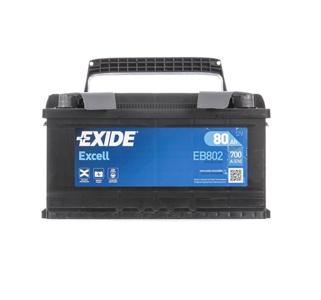 EXIDE EXCELL EB802 Starterio akumuliatorius VOLVO S60 II (134) 163 AG dyzelinas kaina