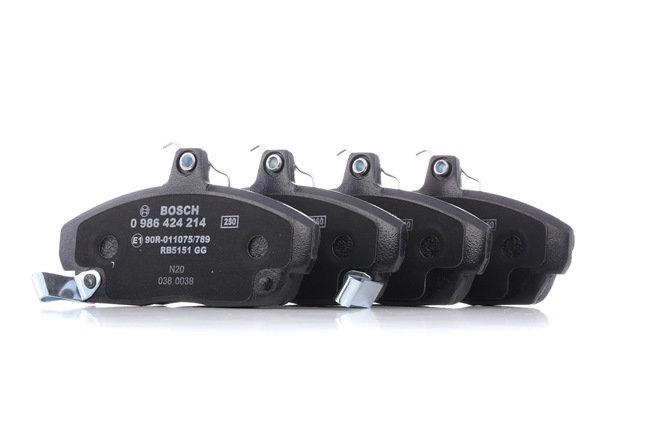 BOSCH 0 986 424 214: Brzdové platničky s proti hlukovým plechom