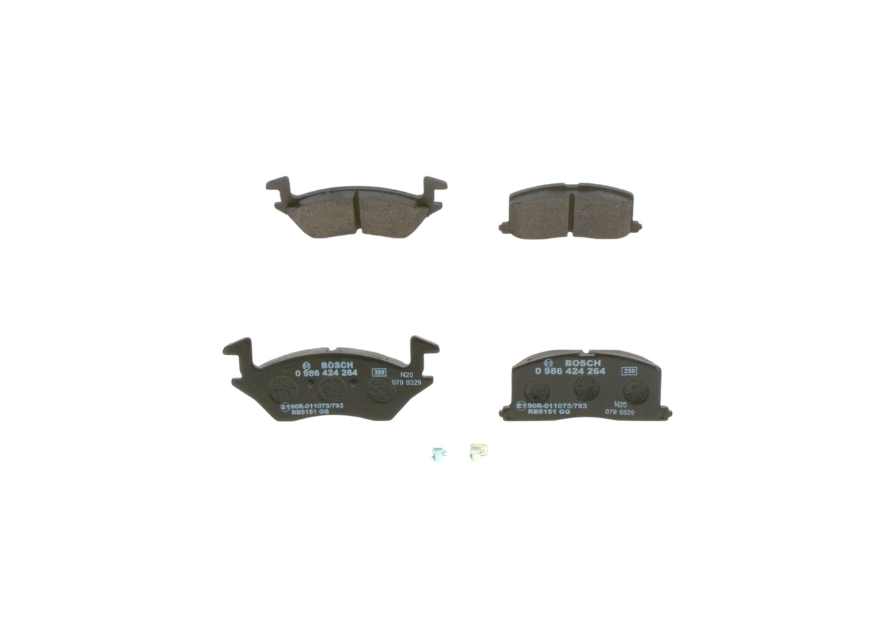 BOSCH 0 986 424 264 Комплект спирачно феродо, дискови спирачки TOYOTA STARLET (EP91) 85 K.C. бензин цена