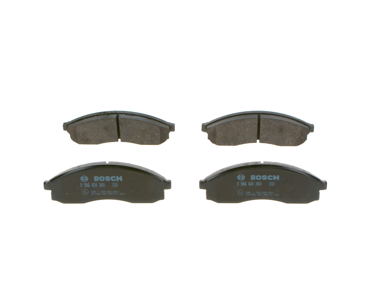 BOSCH 0 986 424 340 Bremseklodser MITSUBISHI L 200 / Triton Pick-up (KA_T, KB_T) 128 HK Benzin hvad koster