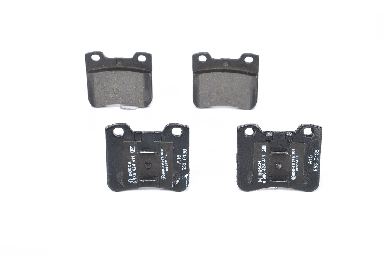 BOSCH 0 986 424 411: Juego de pastillas de freno Chapa antichirridos, con instrucciones de montaje