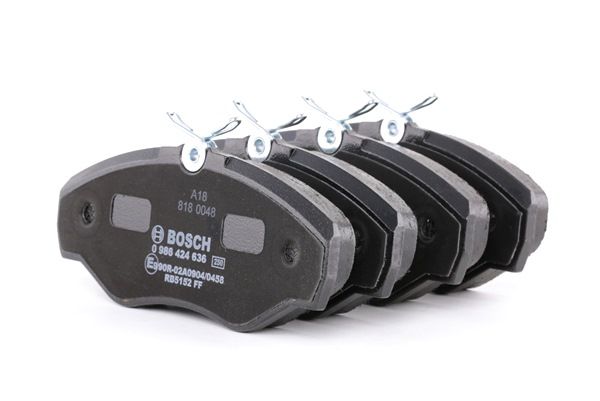 BOSCH 0 986 424 636: Juego de pastillas de freno Chapa antichirridos