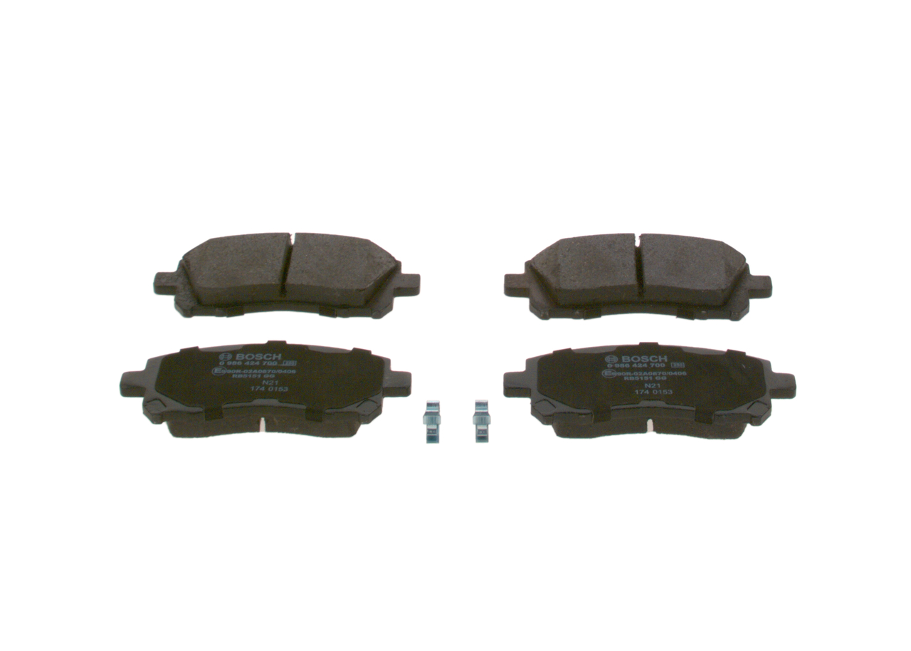 BOSCH 0 986 424 700: Juego de pastillas de freno Chapa antichirridos