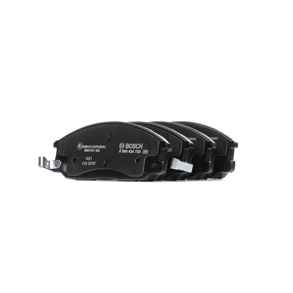 BOSCH 0 986 424 729 Stabdžių kaladėlės SSANGYONG ACTYON 2 150 AG benzinas kaina