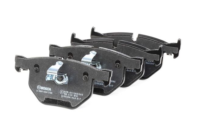 BOSCH 0 986 424 766: Juego de pastillas de freno con clip de émbolo, Chapa antichirridos