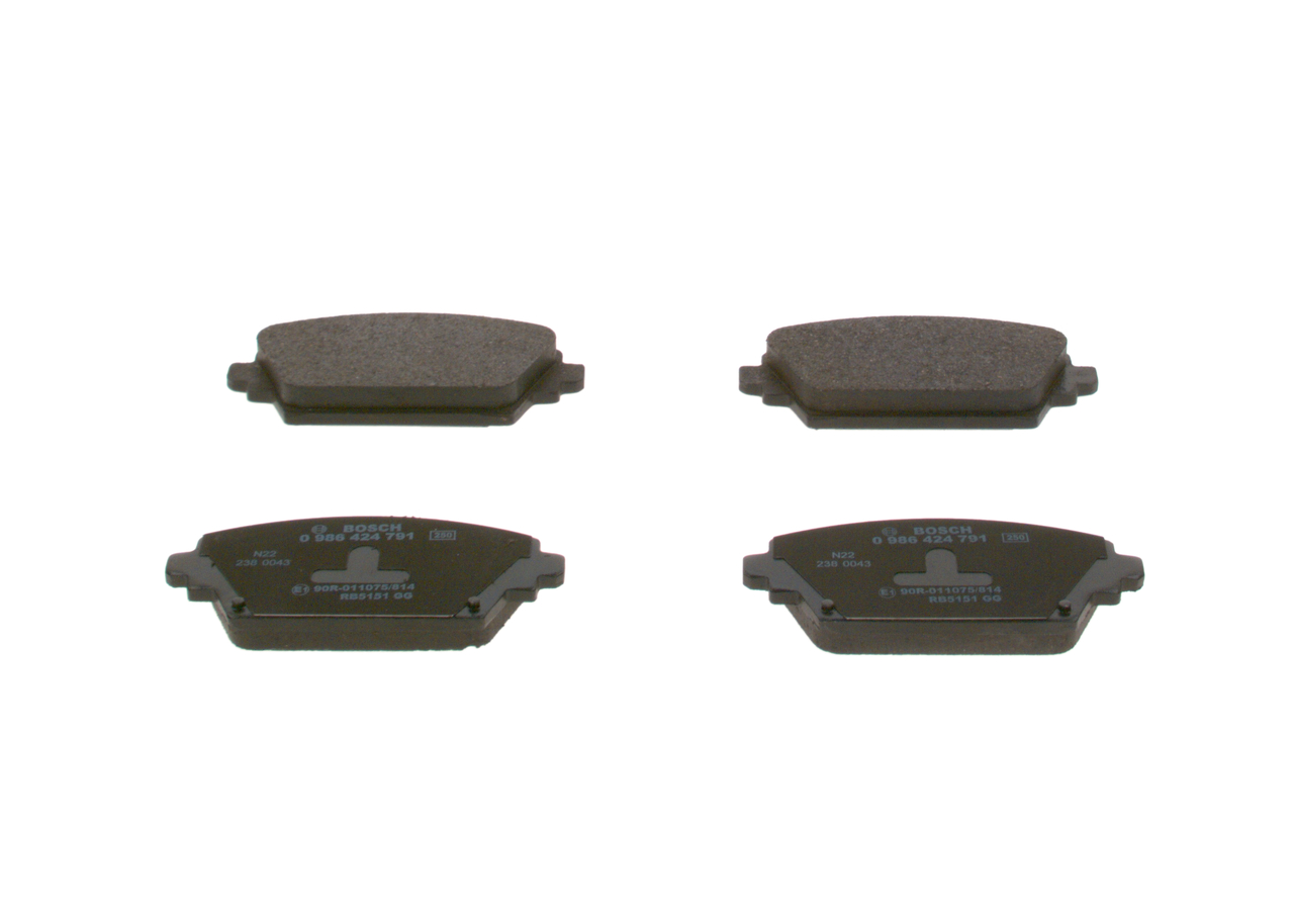 BOSCH 0 986 424 791: Juego de pastillas de freno Chapa antichirridos