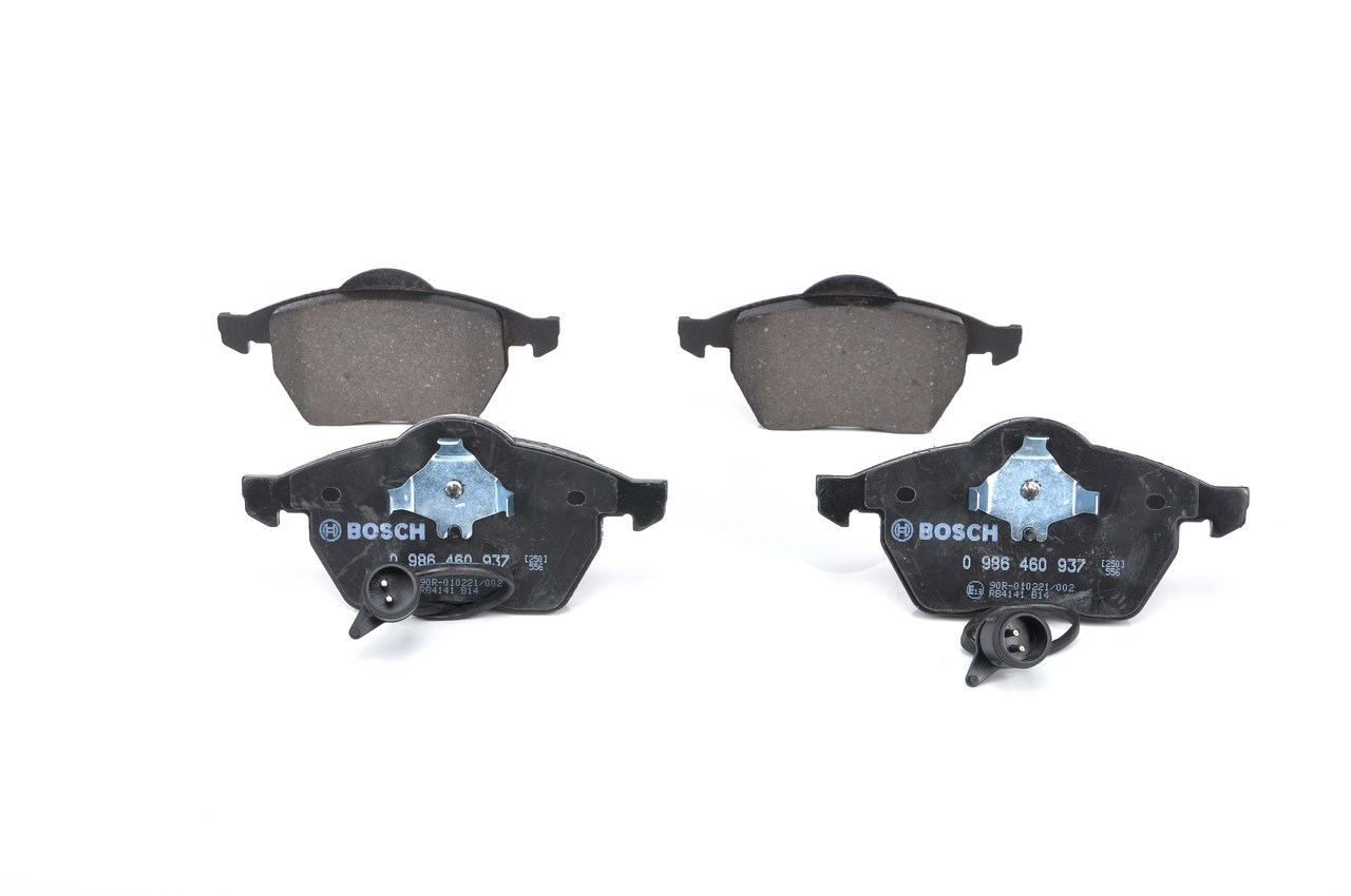 BOSCH 0 986 460 937: Juego de pastillas de freno con clip de émbolo, Chapa antichirridos