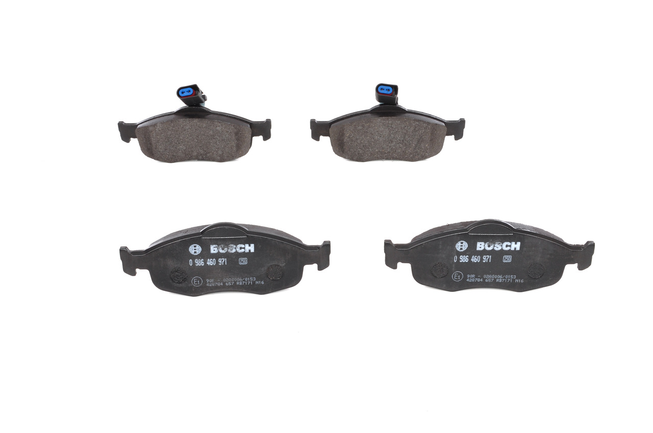 BOSCH 0 986 460 971: Juego de pastillas de freno con instrucciones de montaje, Chapa antichirridos, con clip de émbolo