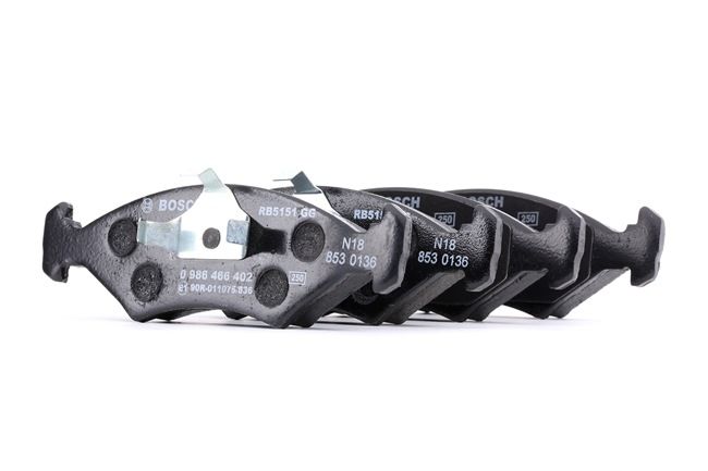BOSCH 0 986 466 402: Piduriklotsid koos stopperrõngaga