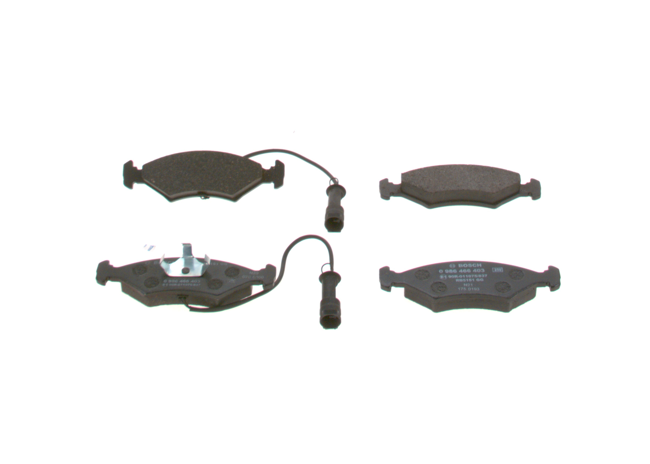 BOSCH 0 986 466 403: Piduriklotsid koos stopperrõngaga