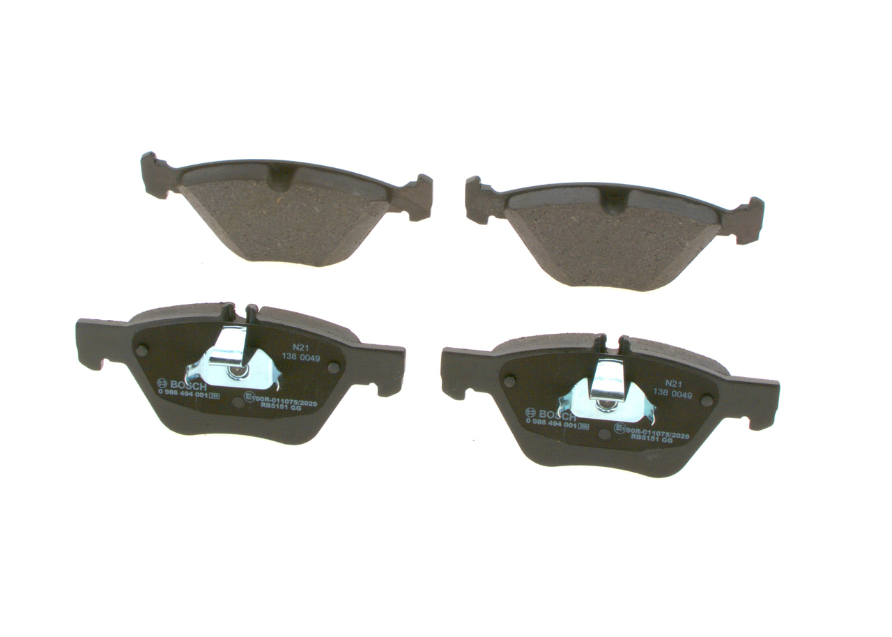 BOSCH 0 986 494 001 Τακάκια φρένων MERCEDES-BENZ E-class Φορτηγό πλατφόρμα / Σασσί (VF210) 170 PS Πετρέλαιο κόστος