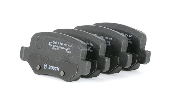 BOSCH 0 986 494 023: Bremsbeläge mit Montageanleitung, mit Anti-Quietsch-Blech, mit Schrauben