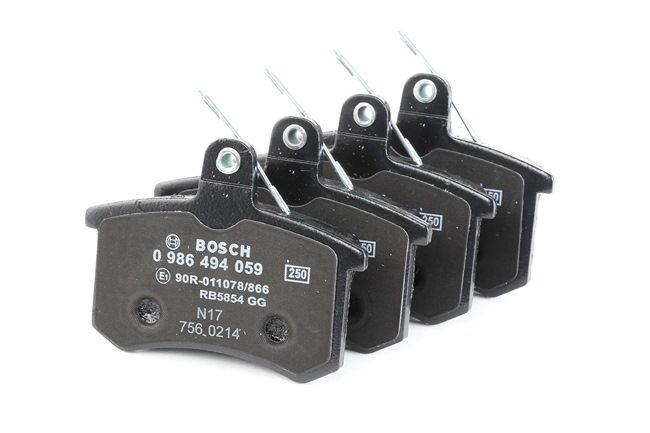 BOSCH 0 986 494 059: Juego de pastillas de freno Chapa antichirridos, con instrucciones de montaje