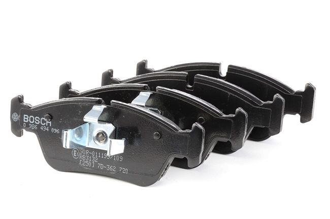 BOSCH 0 986 494 096: Juego de pastillas de freno con clip de émbolo, Chapa antichirridos