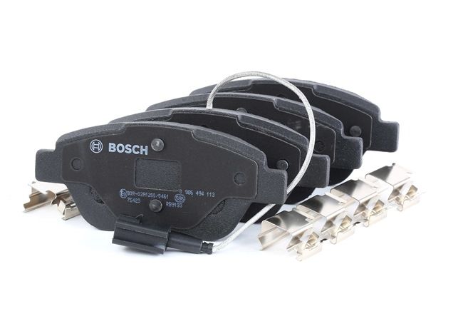 BOSCH 0 986 494 113: Juego de pastillas de freno con accesorios, con tornillos