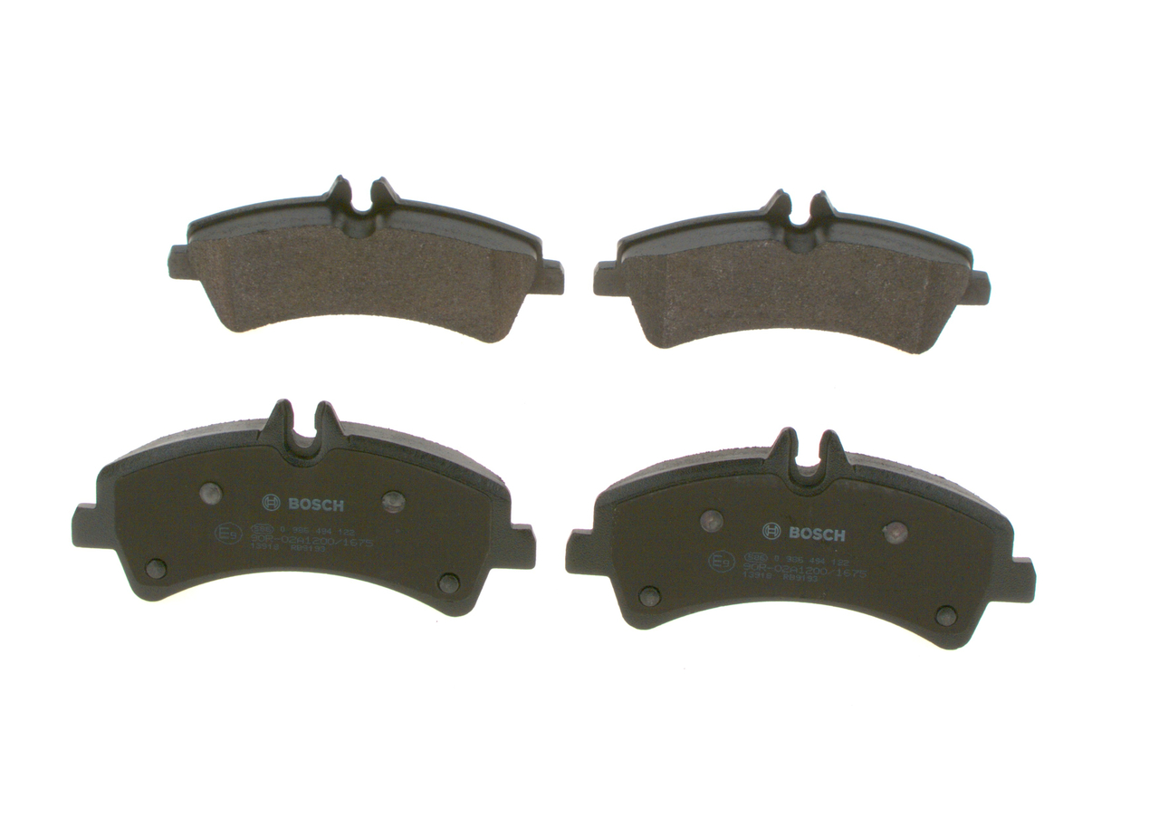 BOSCH 0 986 494 122 Remblokken MERCEDES-BENZ SPRINTER 4,6-t Open laadbak/ Chassis (906) 163 Pk Diesel kosten