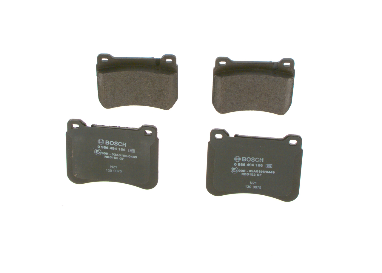 BOSCH 0 986 494 166: Kit pastiglie freni con lamierino anticigolío