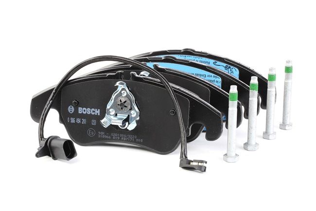 BOSCH 0 986 494 201: Sada brzdových destiček, kotoučová brzda s montážním návodem, s krycím plechem, s Kolbenclipem, se šrouby