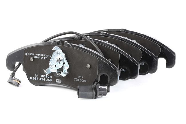 BOSCH 0 986 494 259: Pastilhas de travão com grampo do êmbolo, com chapa anti-ruído