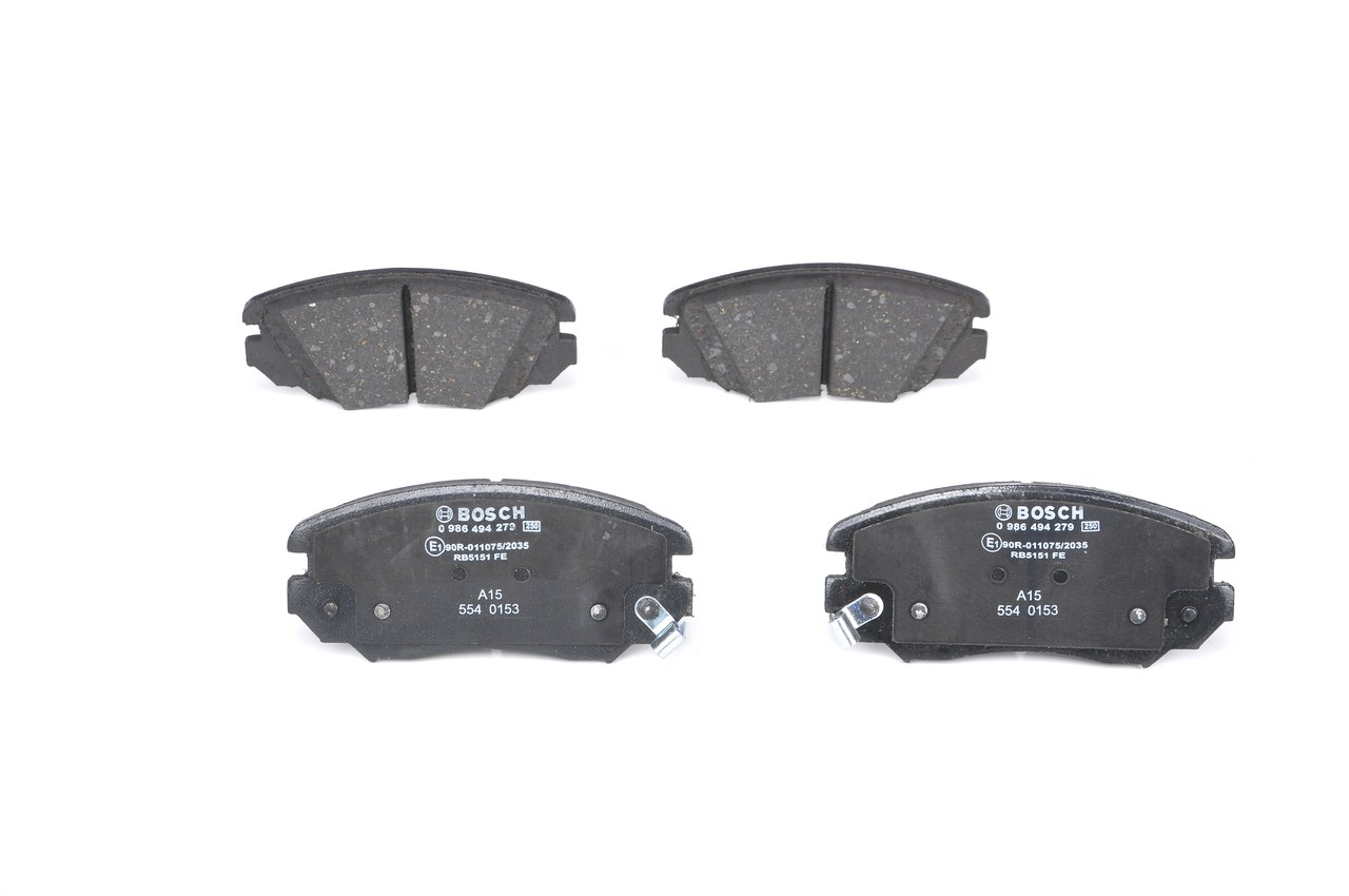 BOSCH 0 986 494 279: Juego de pastillas de freno Chapa antichirridos