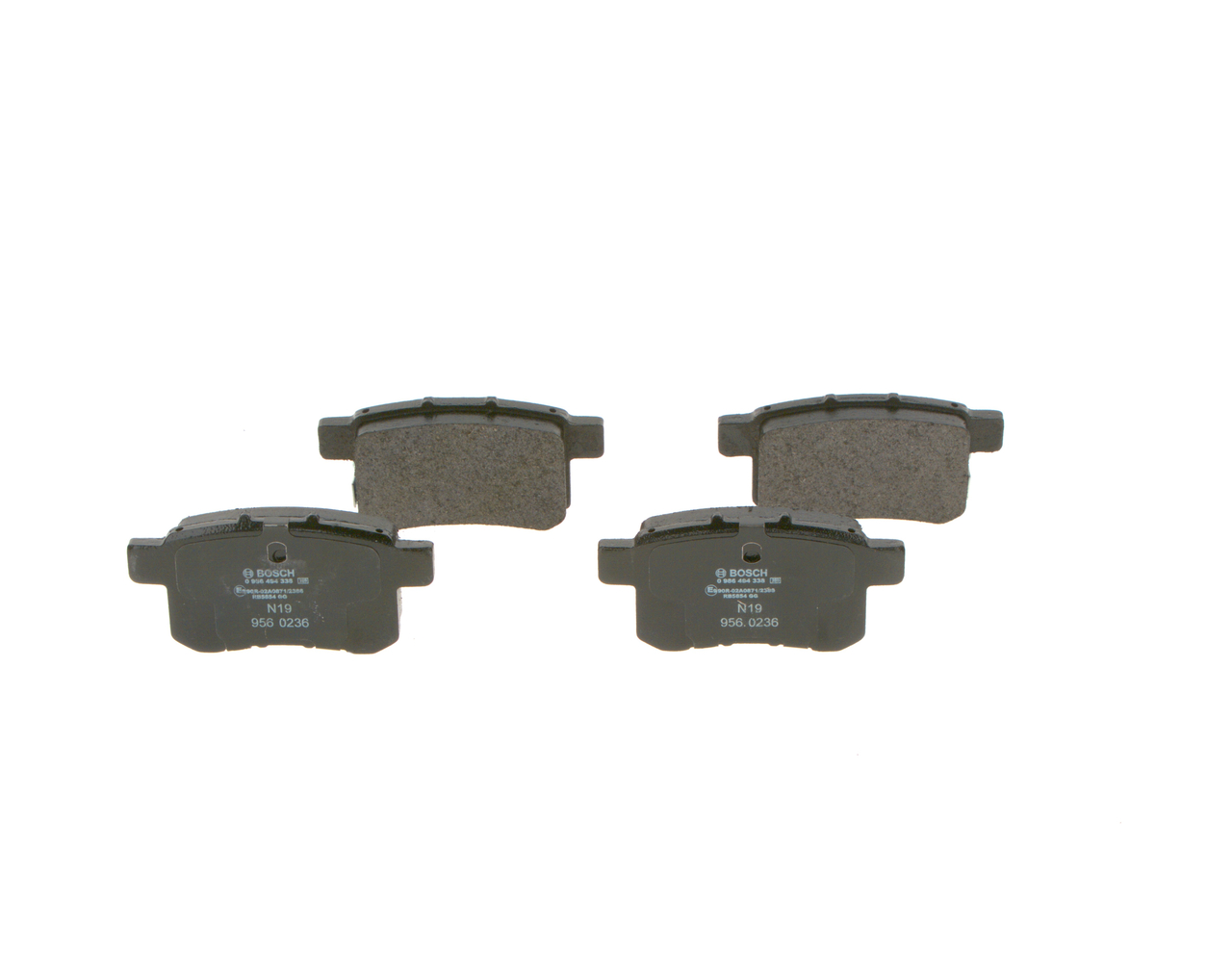 BOSCH 0 986 494 338: Brzdové platničky s proti hlukovým plechom