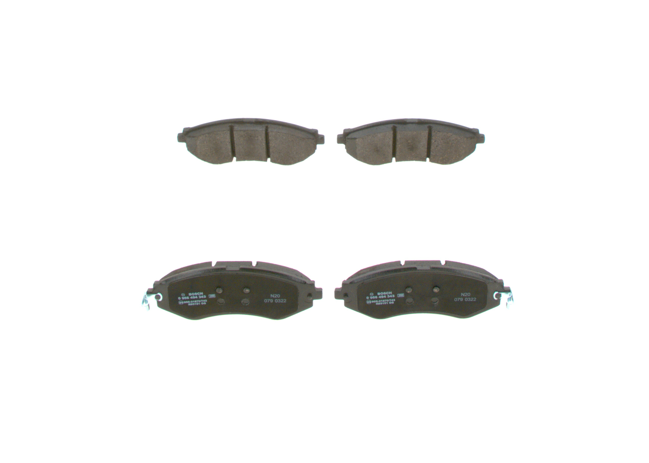 BOSCH 0 986 494 343: Juego de pastillas de freno Chapa antichirridos