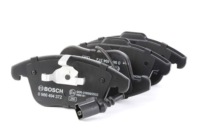 BOSCH 0 986 494 372: Juego de pastillas de freno Chapa antichirridos, con clip de émbolo