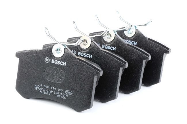BOSCH 0 986 494 387: Juego de pastillas de freno Chapa antichirridos, con instrucciones de montaje