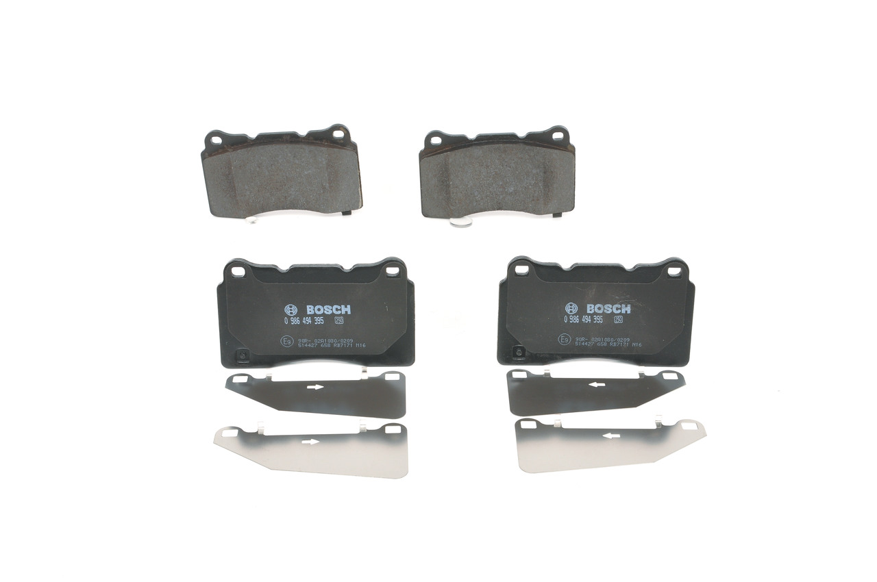 BOSCH 0 986 494 395 Sada brzdových destiček, kotoučová brzda MITSUBISHI Lancer 7 Limousine (CS_A, CT_A) 280 HP Benzín cena