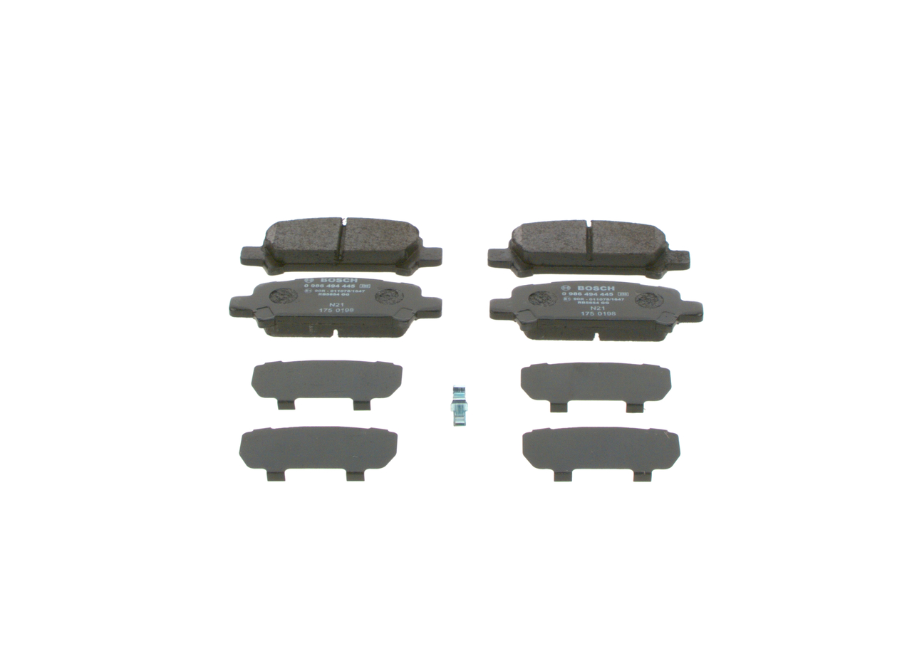 BOSCH 0 986 494 445: Juego de pastillas de freno Chapa antichirridos