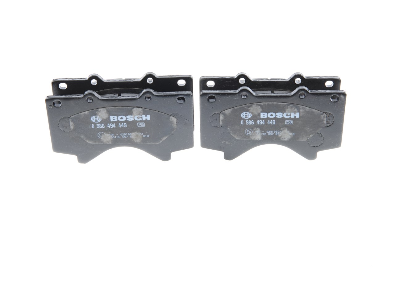 BOSCH 0 986 494 449: Juego de pastillas de freno Chapa antichirridos, con instrucciones de montaje