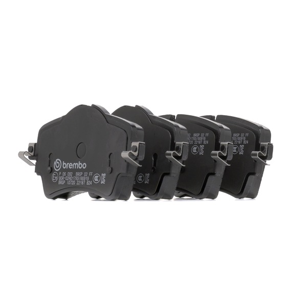 BREMBO P 06 092: Plăcuțe de frână PRIME LINE cu acceasorii, cu suruburi etrier, cu tabla anti scartait