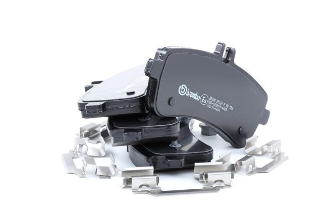 BREMBO P 50 132: Plăcuțe de frână PRIME LINE cu acceasorii, cu suruburi etrier, cu tabla anti scartait