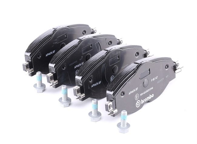 BREMBO P 85 147: Piduriklotsid koos lisadega, koos pidurisadula kruvidega, koos kokkusurumisvastase plekiga, PRIME LINE - Ring