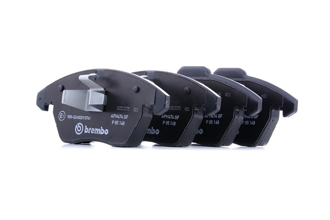 BREMBO P 85 148: Stabdžių kaladėlės PRIME LINE su priedais, su stūmoklio spaustuku, su apsaugos nuo girgždėjimo plokšte