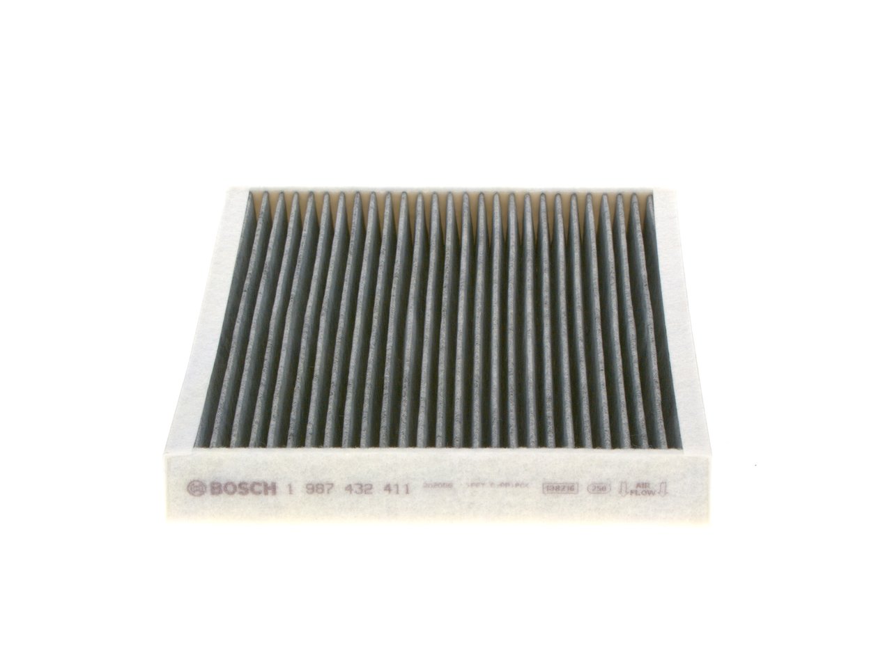 BOSCH 1 987 432 411: Filtro de habitáculo Filtro de carbón activado