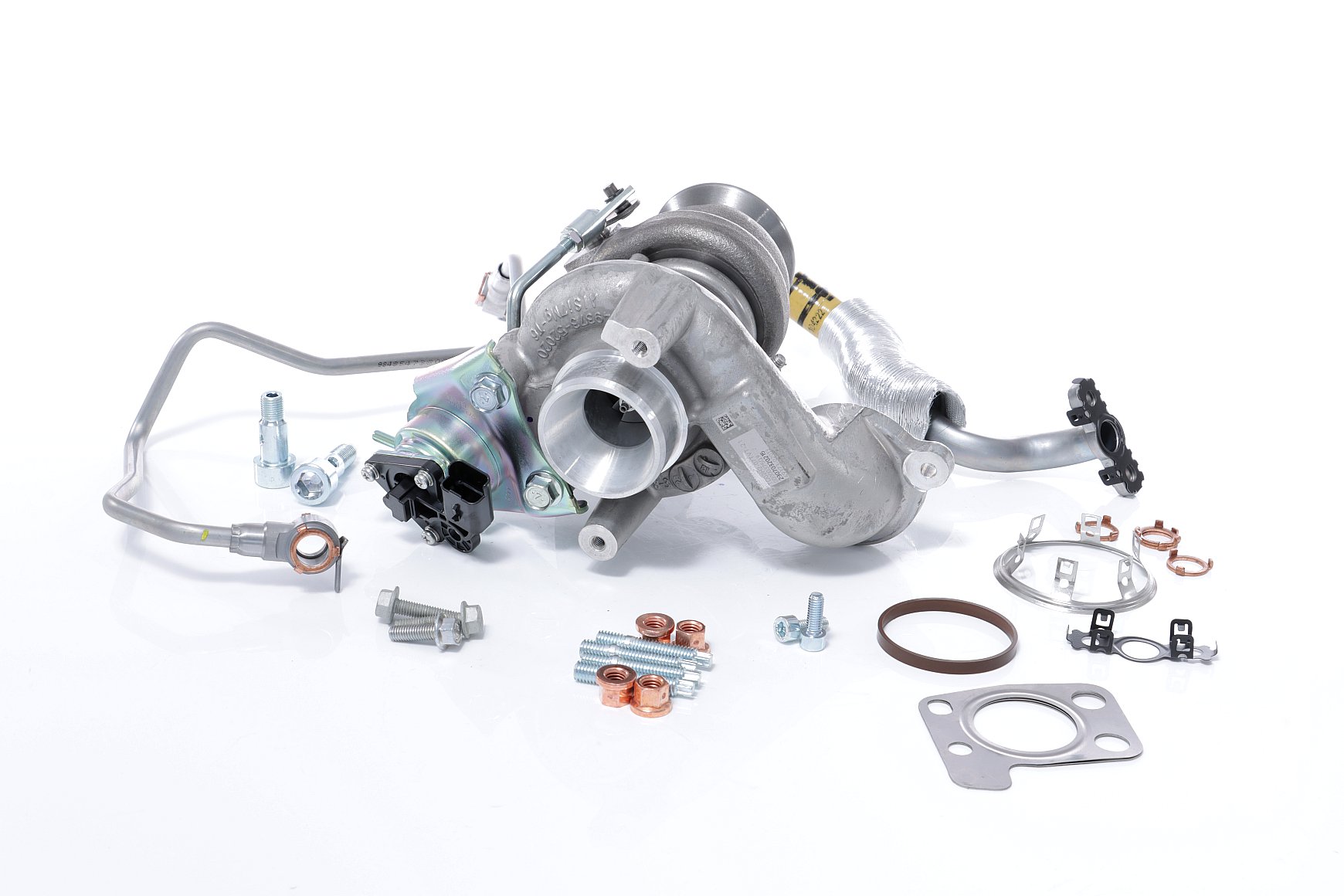 BTS TURBO T981435: Turbó olajhozzávezető vezetékkel, olajlefolyó vezetékkel, rászerelő/rögzítő anyaggal, TURBO SERVICE SET ORIGINAL