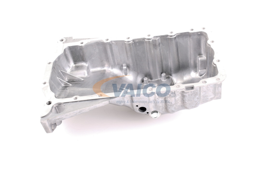 VAICO V10-0878: Baie ulei Rezervor ulei, cu buson de golire ulei, fara etansare, fara gaura pt.senzor nivel ulei, Original VAICO Quality