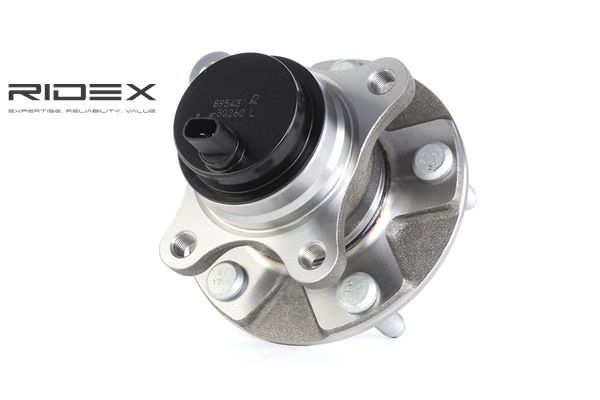 RIDEX 654W0333: Juego de cojinete de rueda Eje delantero, izquierda, Rodamiento integrado en buje de rueda, con anillo sensor magnético incorporado, con sensor ABS incorporado, con buje de rueda