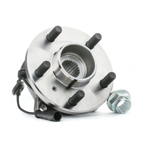 RIDEX 654W0785: Juego de cojinete de rueda Eje delantero, izquierda, derecha, con accesorios