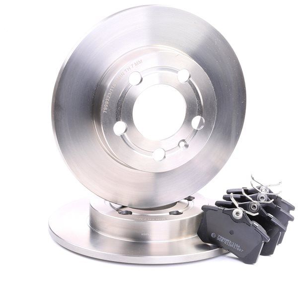 RIDEX 3405B0288: Kit de discos de freno y pastillas Eje trasero, Ø: 239mm, macizo