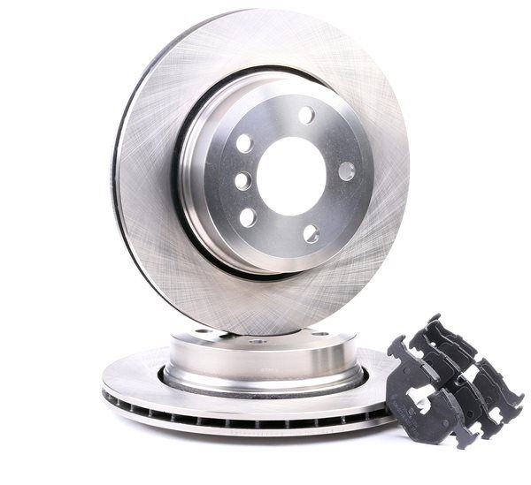 RIDEX 3405B0290: Kit de discos de freno y pastillas Eje trasero, Ø: 320mm, ventilado, Chapa antichirridos