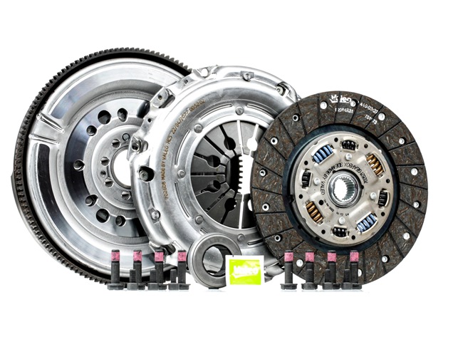 VALEO 837053: Kit ambreiaj cu volant cu masă dublă, cu set suruburi, cu set suruburi de siguranta, cu rulment presiune FULLPACK DMF