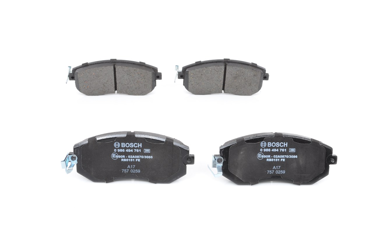 BOSCH 0 986 494 761: Plăcuțe de frână cu tabla anti scartait